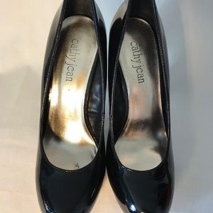 Black Leather Patent Stilletos